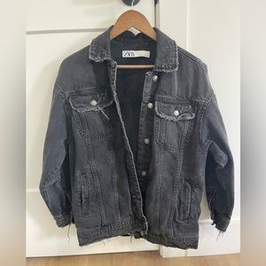 ZARA STONE WASHED DENIM JACKET